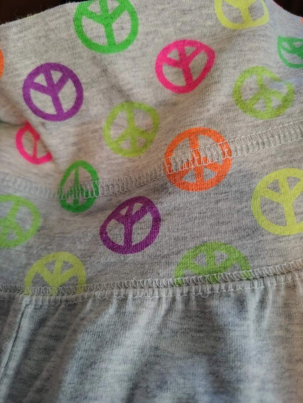 Nwot Justice Peace Love Gray Neon Color Silver Glitter Tank Pants Set Size 12